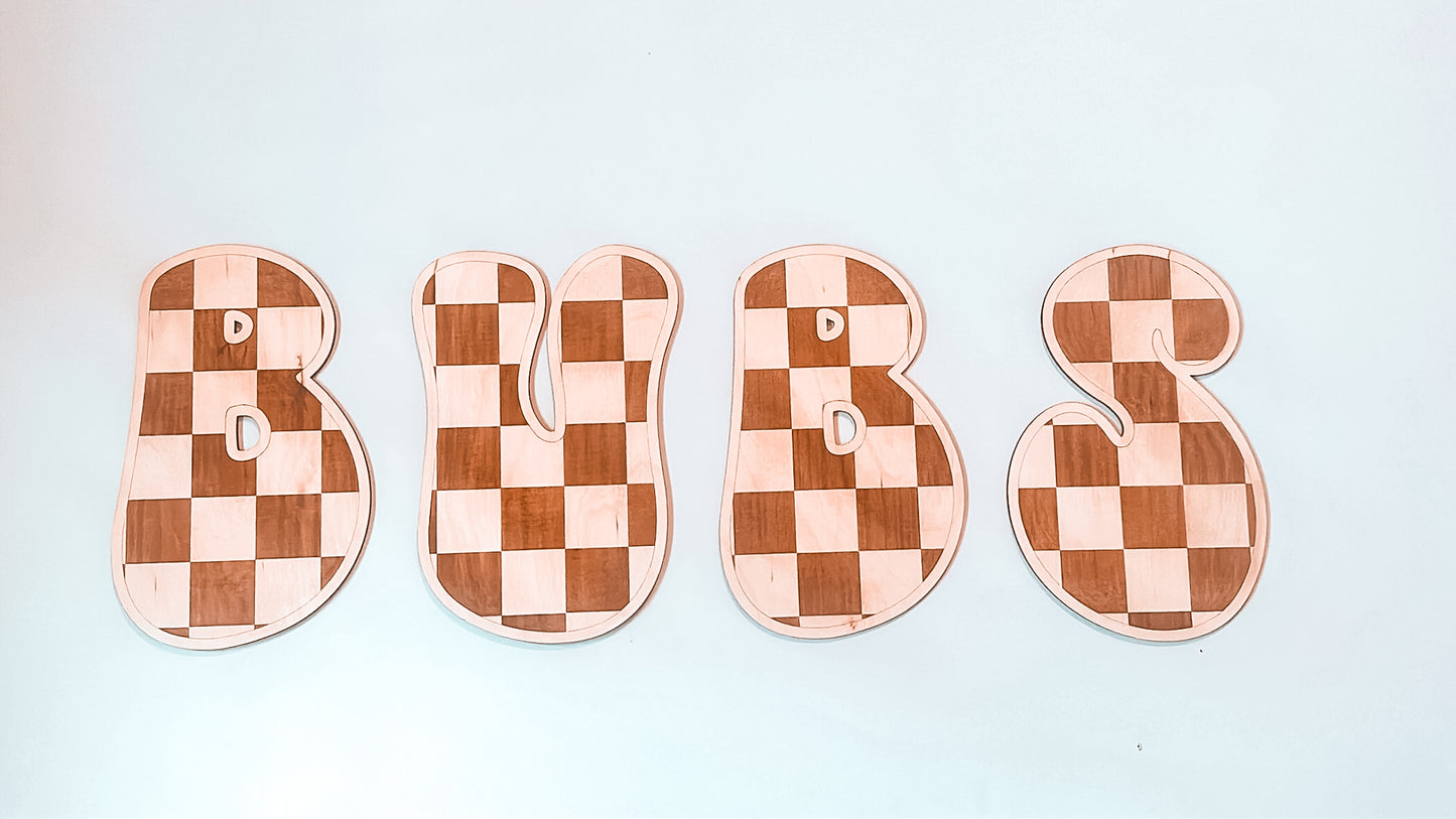 Retro Checkered Letters Nursery and Play Room Decor