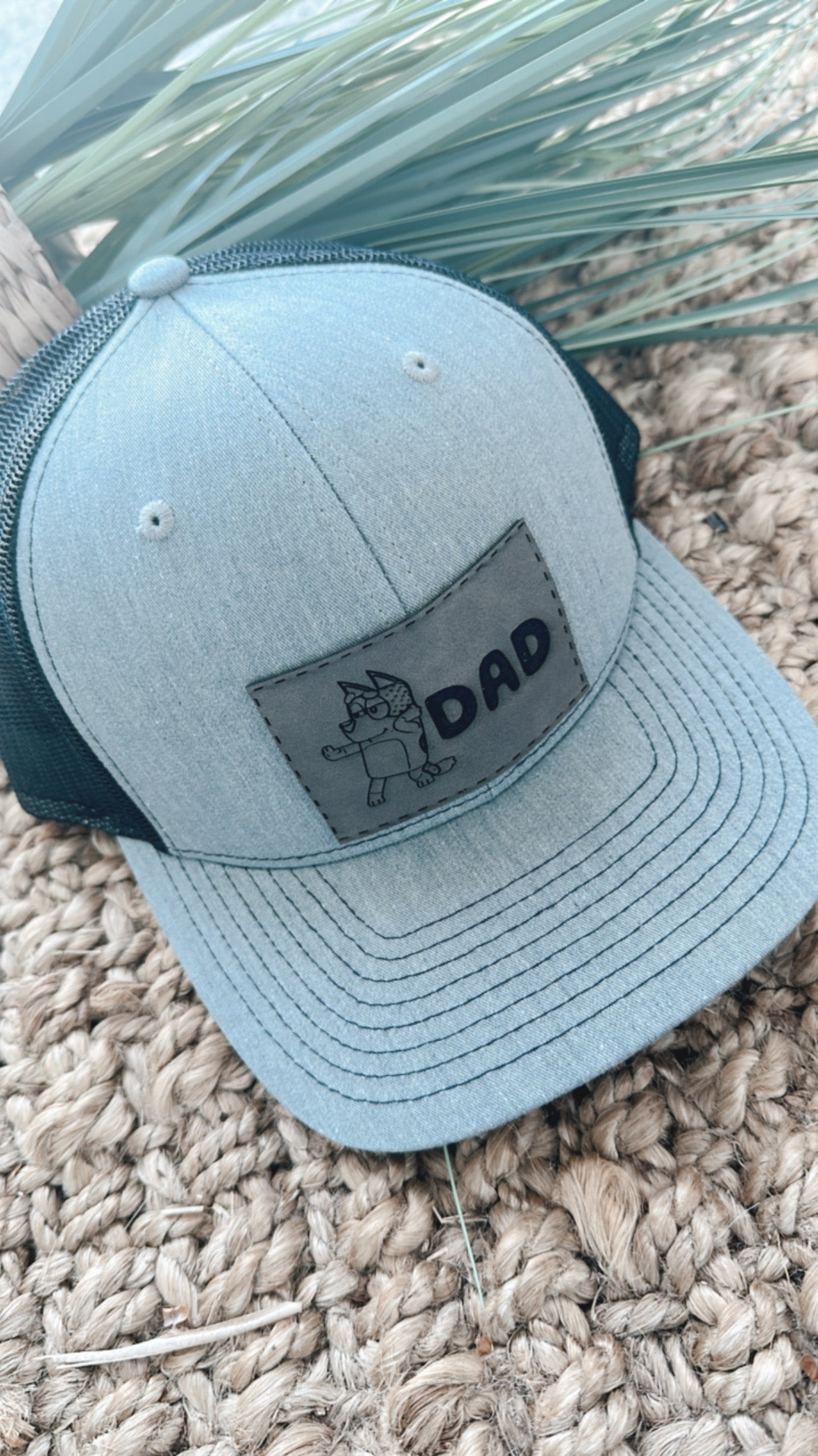 Bluey Dad Adult Leather Patch Hat Richardson 112