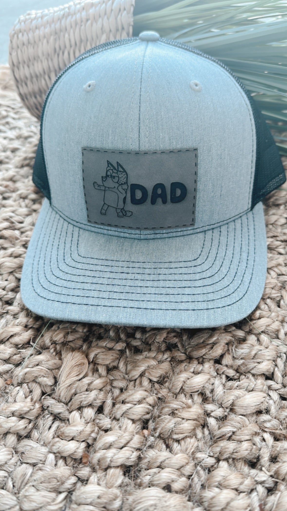 Bluey Dad Adult Leather Patch Hat Richardson 112