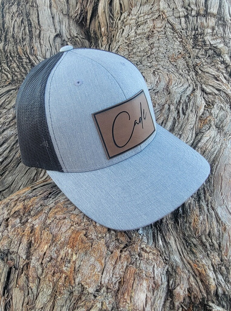 Kids Leather Patch Hats
