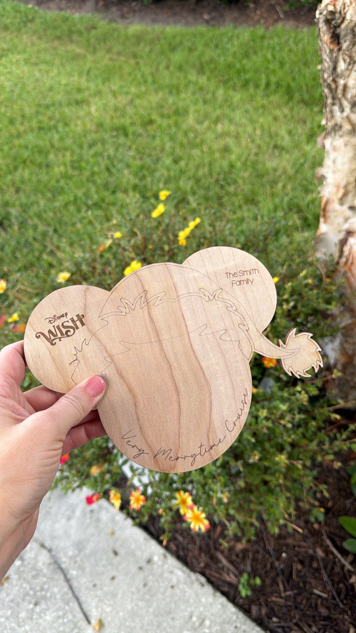Mickey Fish Extender Charcter Wood Signature Board Very Merrytime Christmas