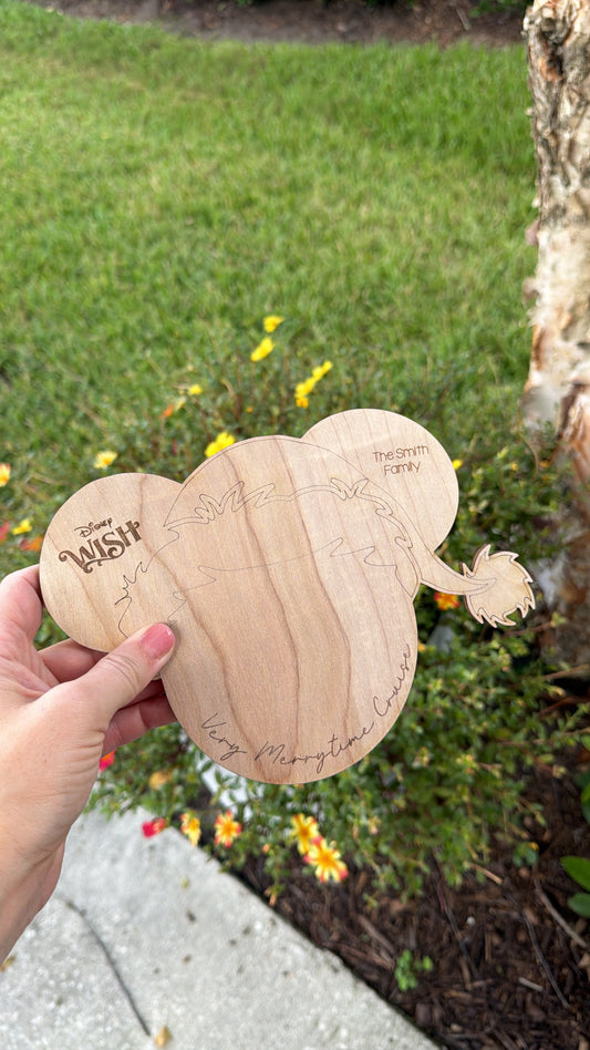 Mickey Fish Extender Charcter Wood Signature Board Very Merrytime Christmas