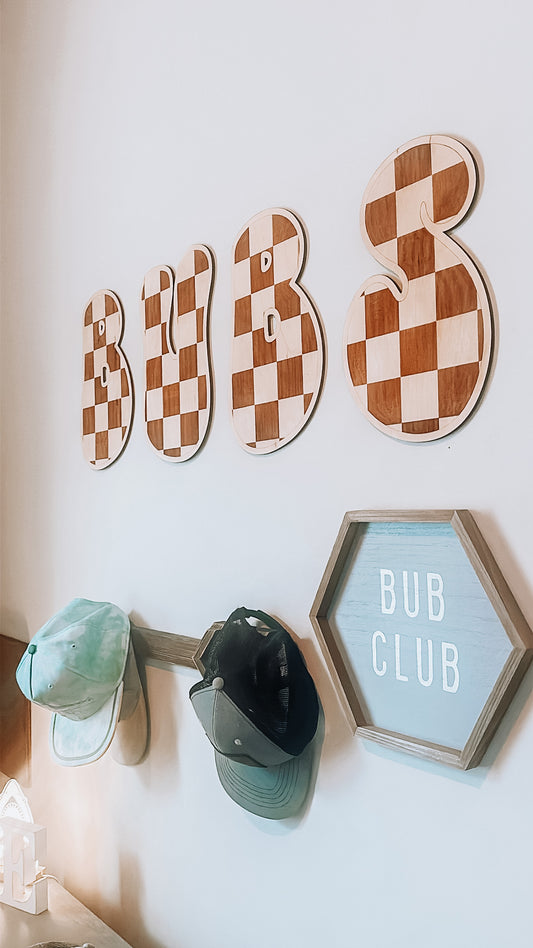 Retro Checkered Letters for a little boy or girls room or nursery