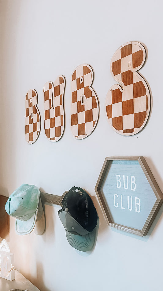 Retro Checkered Letters Nursery and Play Room Decor