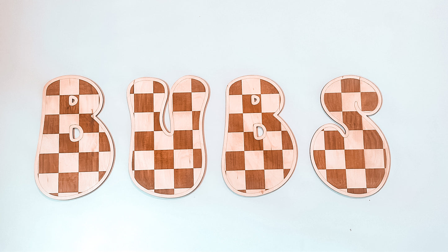 Retro Checkered Letters for a little boy or girls room or nursery