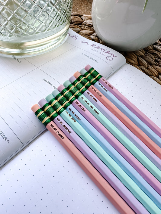 Back to School Pencils with Affirmations