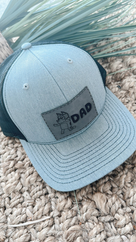 Bluey Dad Adult Leather Patch Hat