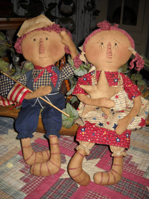 #452 My Country Patriotic Raggedies E Pattern